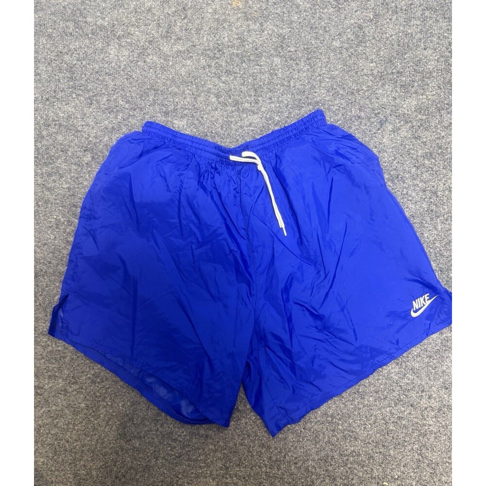 Nike Swim Shorts Men's sz L Blue Mesh Lined Drawstring Athletic Vintage Look 147